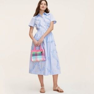 NWT Kate Spade Target Women’s Ribbon Short Sleeve Midi Shirtdress Blue